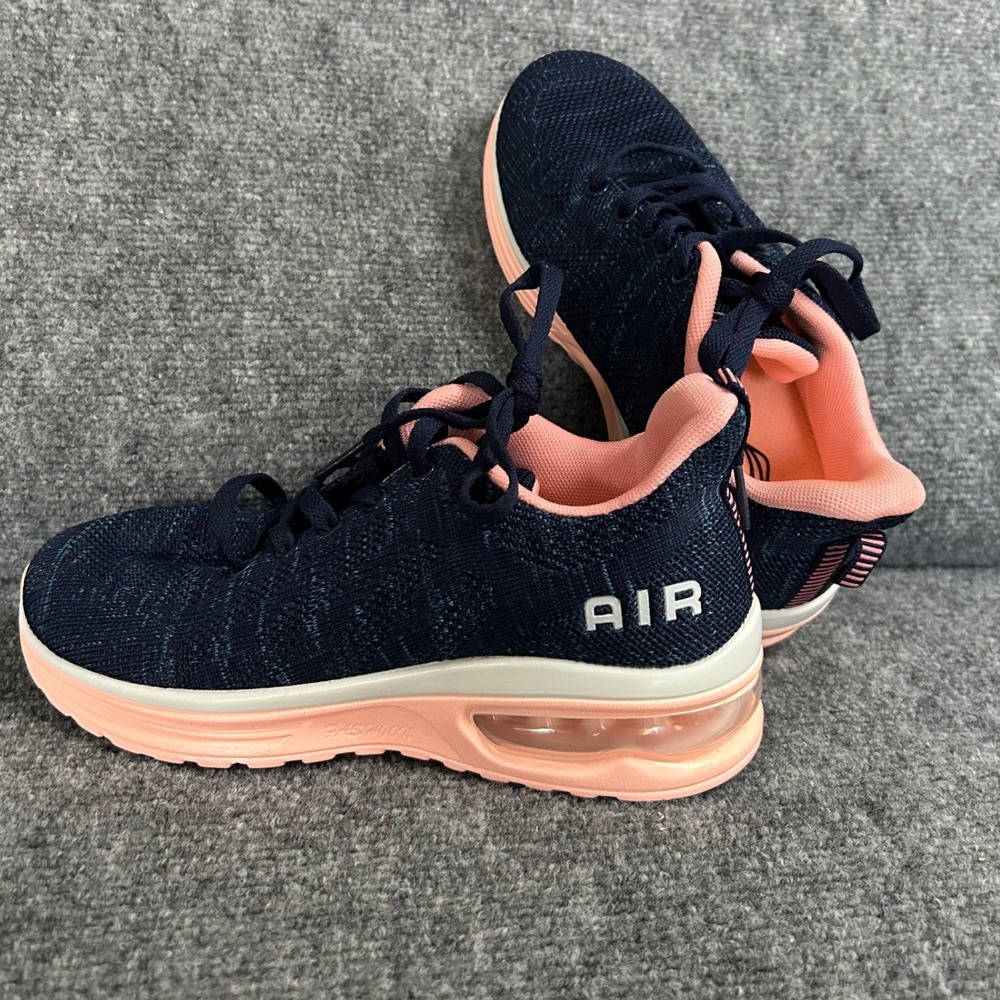 Lamincoa Womens Air Cushion Running Shoes Navy Peach Knit Sneakers Athletic